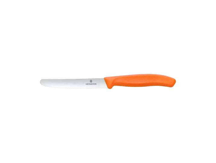 Victorinox Couteau à saucisse/tomate Swiss Classic dentelé 11 cm Orange