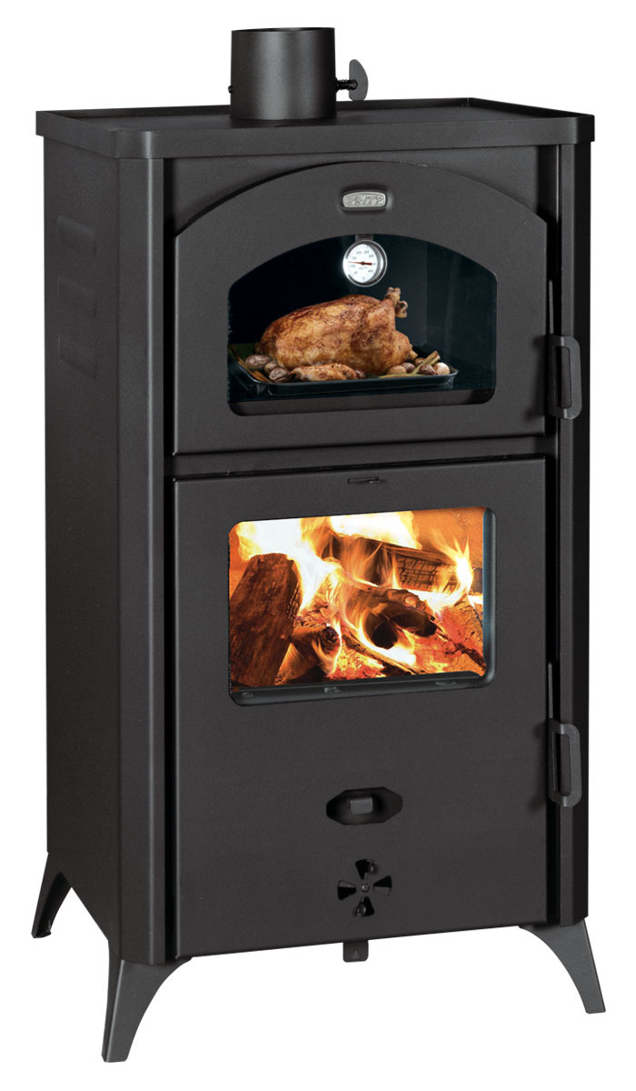 Kaminofen mit Backfach Retro Holzofen und Kohle Prity FG R 14.2kw