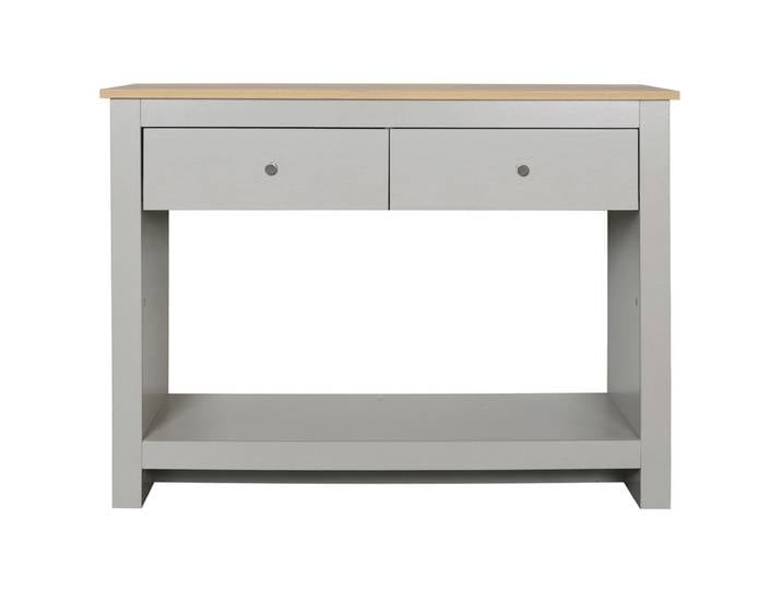 Konsolentisch EMERALD 97 x 35 x 76 cm teilmassiv grau/eichefarben