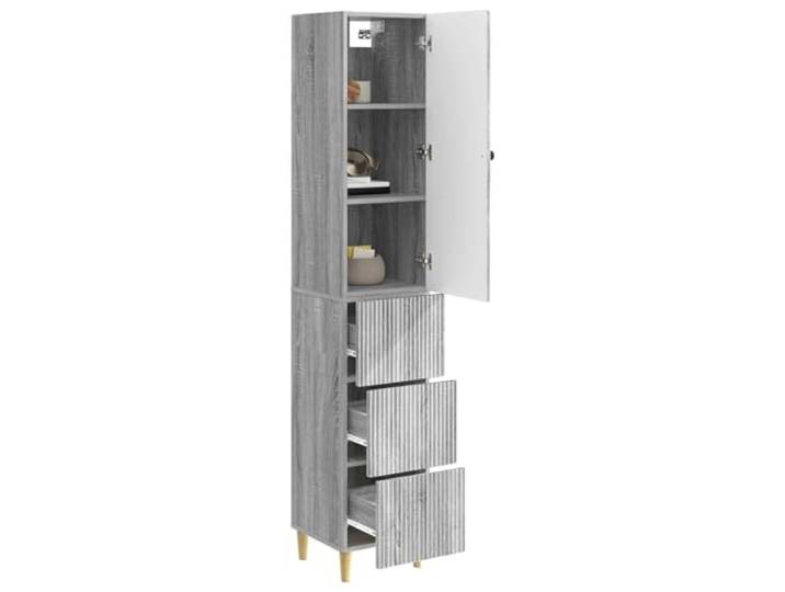 KTHLBRH 2-teiliges Schrank-Set, grau, 33 x 34,5 x 90 cm Modernes Design, für Außen- und Innenbereich, einfach zu kombinieren