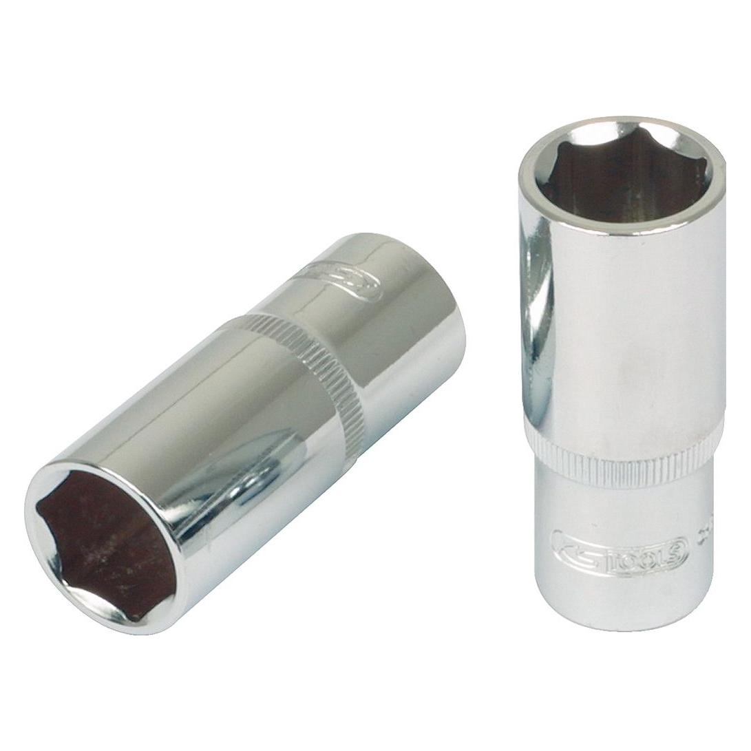 KS Tools Werkzeuge-Maschinen GmbH 3/8"" CHROMEplus Sechskant-Stecknuss, lang, 10mm, auf Hänger (10 mm) (918.3830-E)