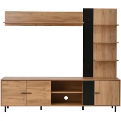 TV LOWBOARD set holz schwarz modern stauraum