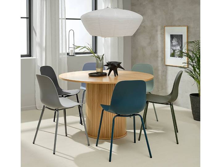 Table Maqueda Ø 120cm Beige/Chêne