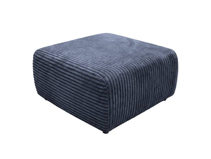 Elvis - Pouf En Gros Velours Côtelé Bleu 96x87x44