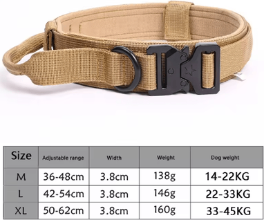 Inspire Picks Adjustable Tactical Dog Collar & Traction Rope For Medium & Large Dogs a02 xl