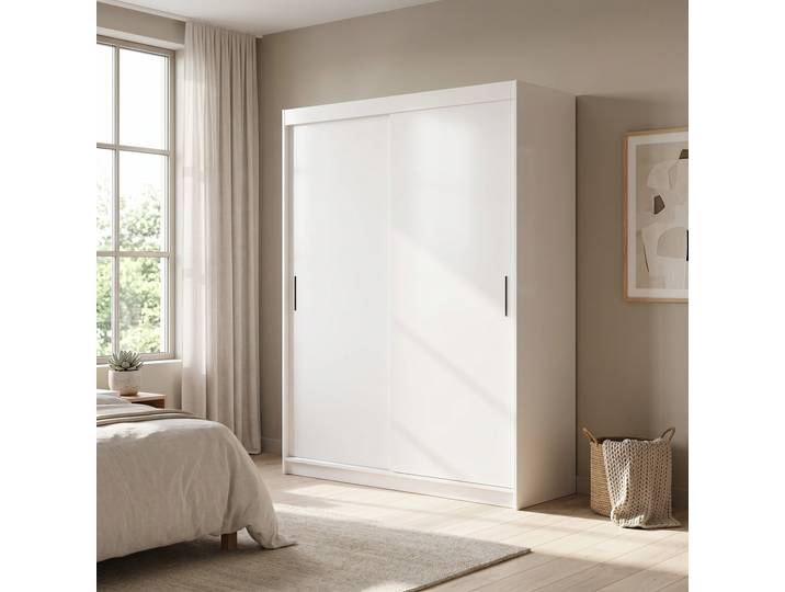 Masseno Schiebetürenschrank TELA 120/205/60cm 2-türig Weiß