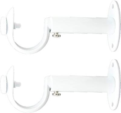 Urbanest et of 2 Adjustable Solid Zinc Curtain Rod Bracket Wall Holder, Fits 1-inch Diameter Rod