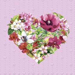 192 Duni Tissue-Servietten 33 x 33 cm Moments Flower Heart 3-lagig