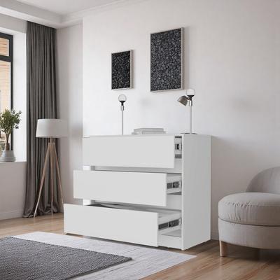 ZWYO HOSIMU "33.46"" Wide 3-Drawer Chest with Manufactured Wood Top and Storage Drawers"