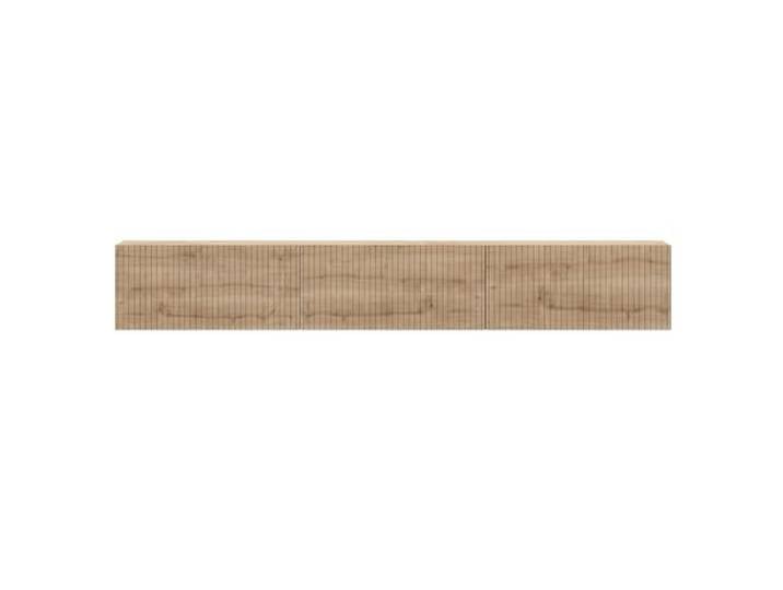 Hanah Home Modern TV Stand in Sapphire Oak, 180 cm 100% Melamine Coated Particle Board, 18 mm Thick Wall-Mountable with LED Stylish & Functional Design