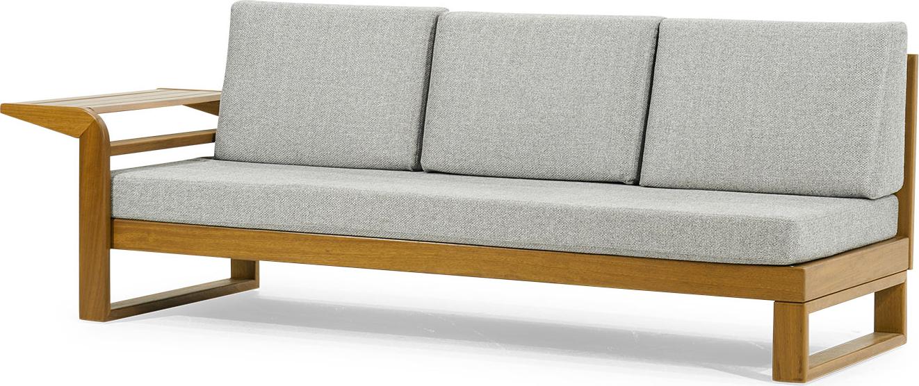 Grauer Dreisitzer Garten Sitzmöbel Textil Sofa Edle Terrassen Möbel