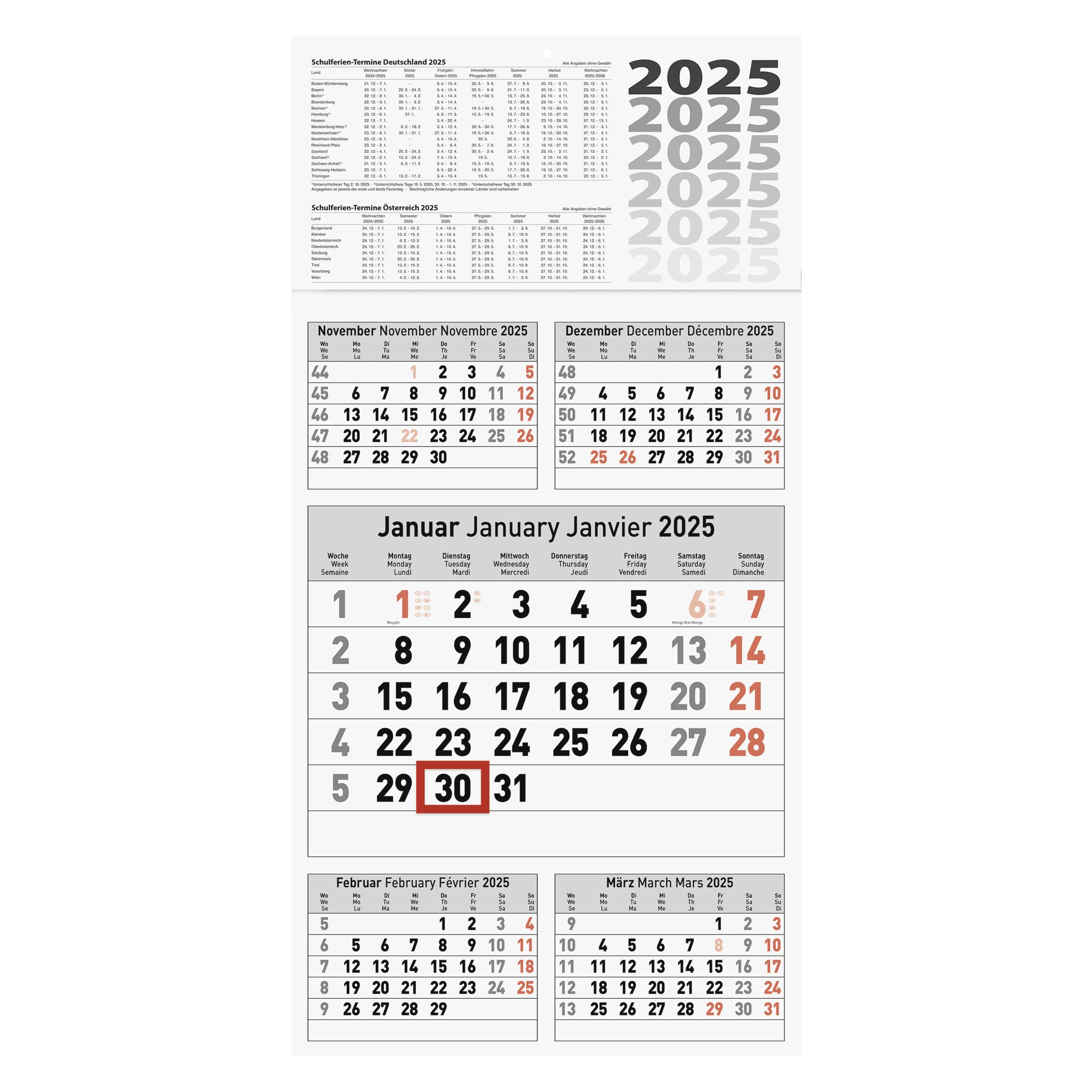 Brunnen Fünfmonatskalender (30 x 45 cm) (1070281005)