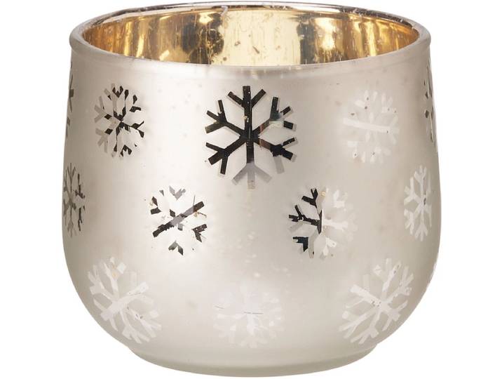 Windlicht NEVA 9.5 cm x 10 cm Glas goldfarben