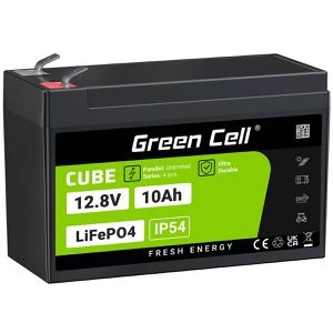 Green-Cell LiFePO4-Akku Cube, 10 Ah, 12,8 V, mit Batterie-Management-System