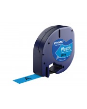 Dymo LetraTAG Kunststoff Blau Rolle 1,2 cm x 4 m 1 Kassetten Band für LetraTag LT-100H LT-100T (S0721650)