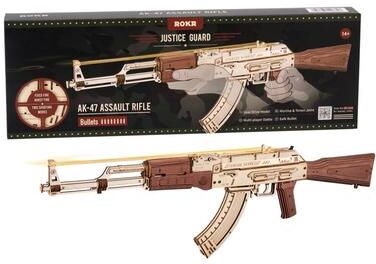 Fusion Finds AK 47 3D Wooden Puzzle Gun Kit For Adults & Teens DIY Mechanical Model lq901