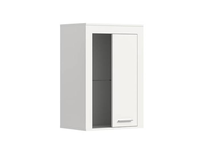 xonox.home Jam Vitrine en Verre pour Salon - Armoire décorative - Commode - Armoire de Rangement - Vitrine Suspendue - en mélamine Blanche - Environ 60 x 86 x 35 cm