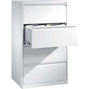 Böttcher-AG Hängeregisterschrank, 2-bahnig, 4 Schübe, lichtgrau