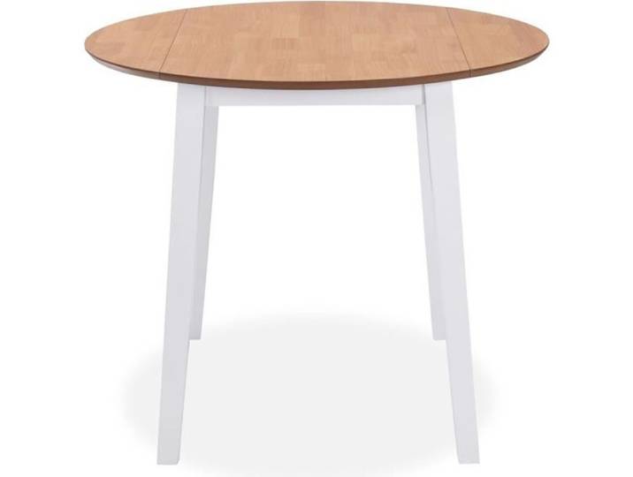 Tables de salle a manger et de cuisine Table de salle a manger ronde a abattant MDF Blanche