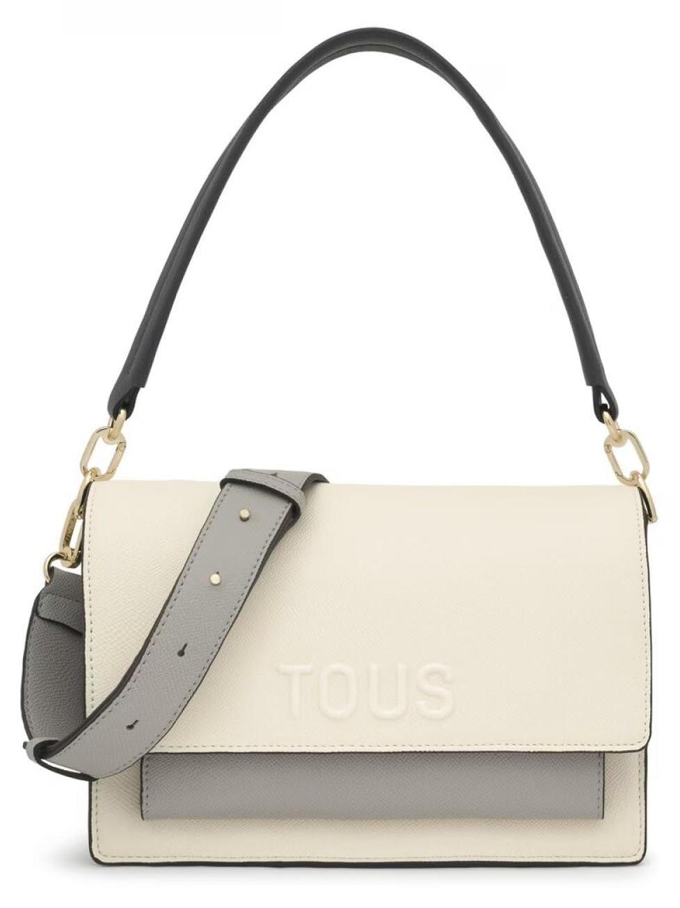 TOUS Audree Saffiano Umhängetasche, mittelgroß, Beige, für Damen