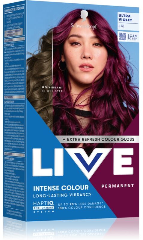Schwarzkopf LIVE Intense Colour coloration cheveux permanente teinte L76 ultra Violet 1 pcs