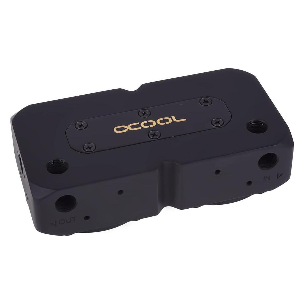 Alphacool Eisdecke D5 Dual Messing Aufsatz - Deep Black (13322)
