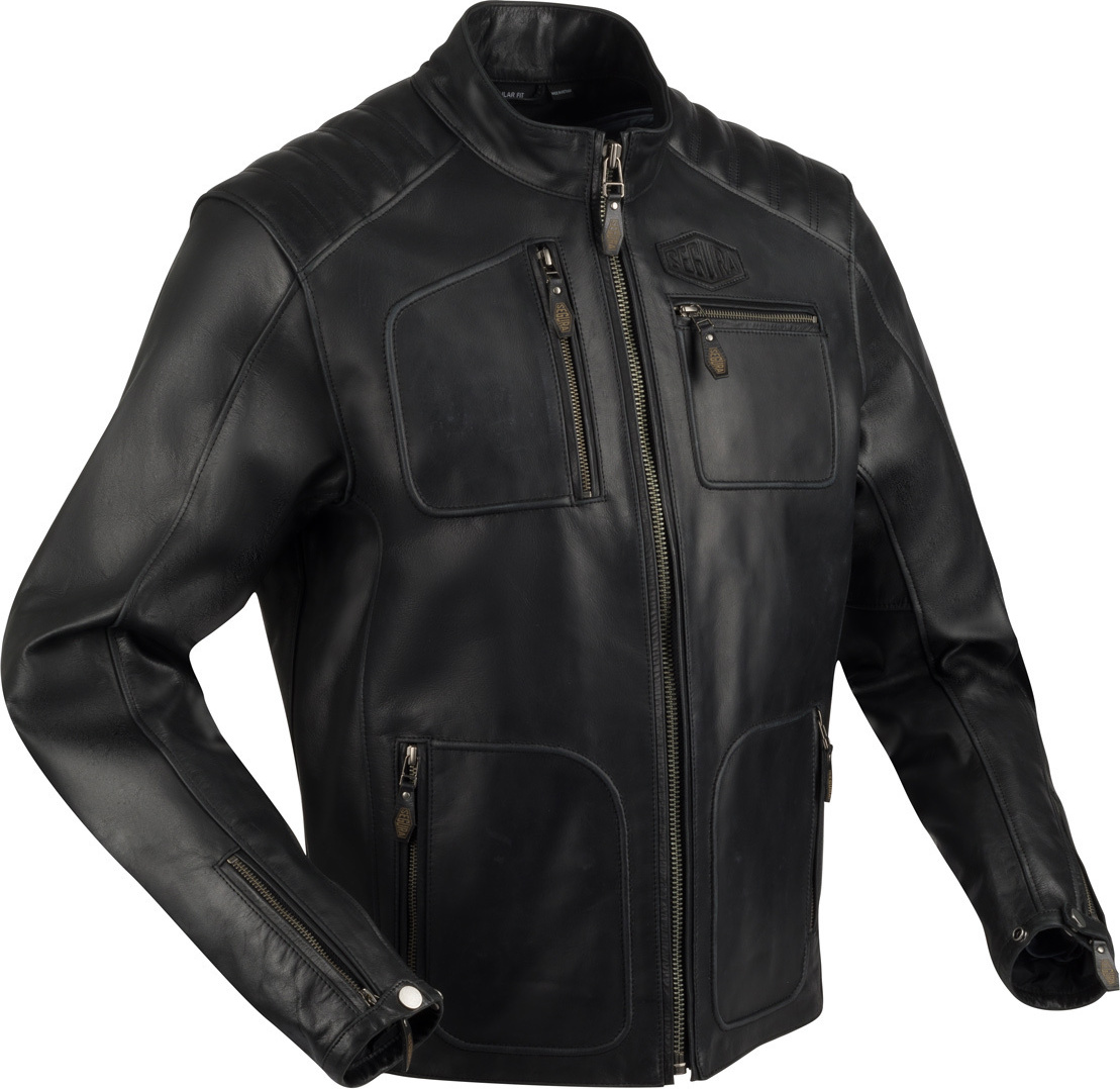 Segura Lewis Motorrad Lederjacke, schwarz, XL
