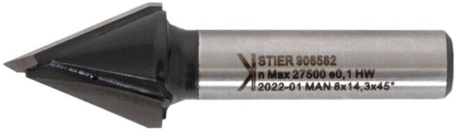 STIER Fraiseuse à plaques de plâtre D14,3 mm 45° S8 mm HW (906582)