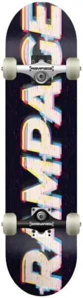 Skateboard Komplettboard Rampage Glitch Logo (8" - Schwarz)