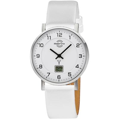 Funkuhr MASTER TIME "Advanced", weiß (weiß, weiß), Armbanduhren, Damen, Funkuhr, Armbanduhr, Quarzuhr, Damenuhr, Datum