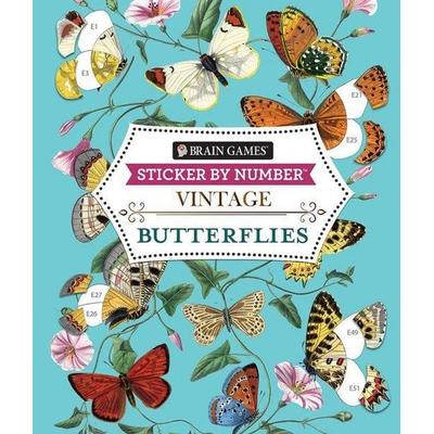 Brain Games - Sticker by Number - Vintage: Butterflies (28 Images to Sticker), Taschenbuch von Publications International Ltd,Brain Games,New Seasons,