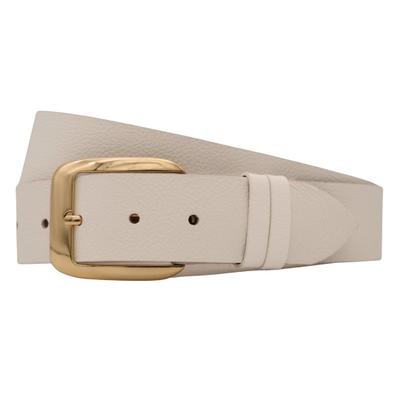 Ledergürtel ANNAMATONI "AnnaMatoni Ledergürtel Fina Ledergürtel Fina", Damen, Gr. TW75 - 90cm Gesamtlänge, weiß (weiß 100), 100% Leder, Gürtel Ledergürtel