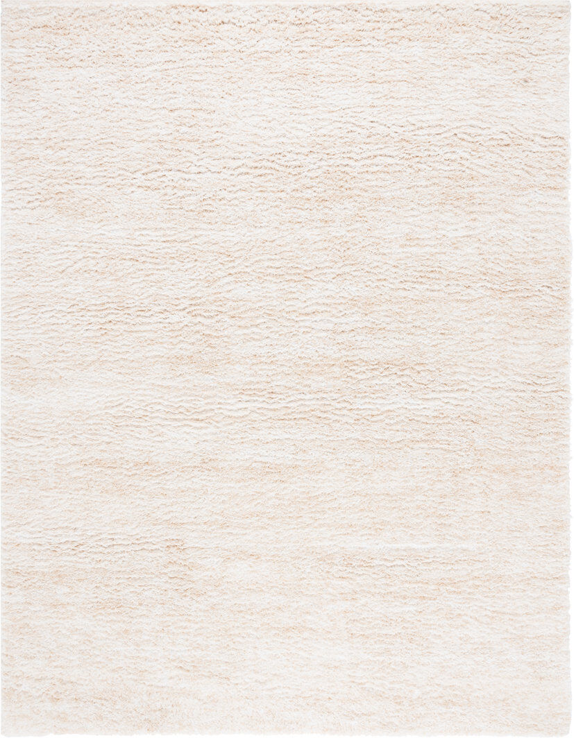 Latitude Run Abdiladif Shag Flokati Area Rug In Ivory & Beige Ivory/Beige Rectangle 183 x 274cm