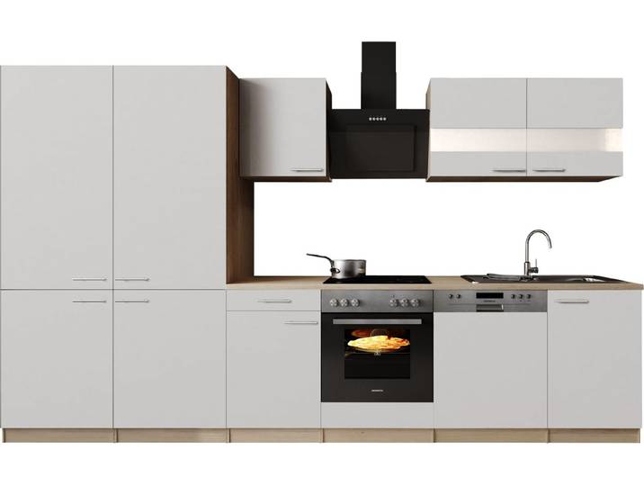 RESPEKTA Küchenzeile Merle, Küchenzeile Merle, Breite 340 cm, Soft Close, French-Door-Design