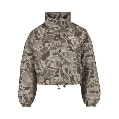 Winterjacke VON DUTCH "Von Dutch NURI OUTERWEAR", Damen, Gr. L, grün (camo grün), 100% Polyester, mehrfarbig, normal, amerikanischer Ausschnitt, Jacken Winterjacke