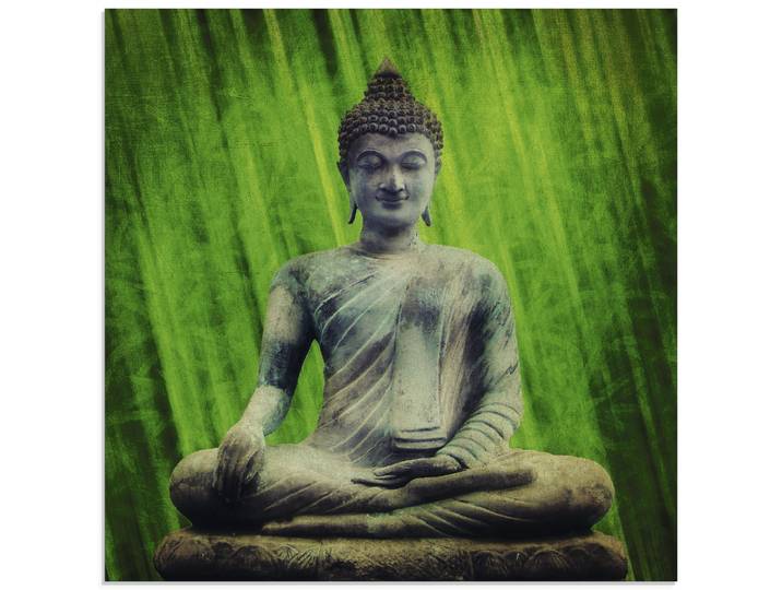Glasbild ARTLAND Buddha , grün (farbe bild(er): grün), B:30cm H:30cm, Bilder, Glasbild, in verschiedenen Grössen