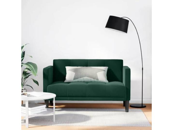 ZQQLVOO Zweisitzer-Sofa Dunkelgrün 111 cm Samt Stabiler Sperrholzrahmen, Schaumstoff-Feder-Kombination, Modernes Design für Wohnzimmer