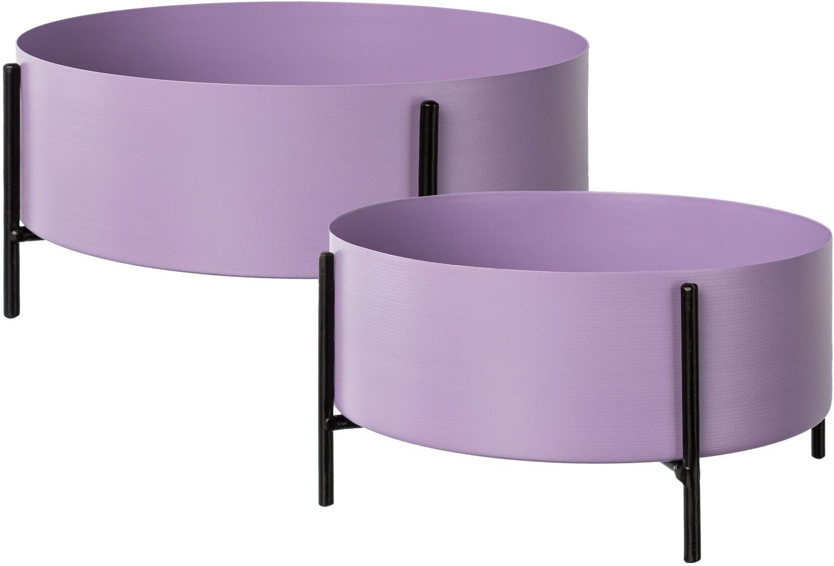 Dekoschale CREATIV HOME "Schale mit Gestell", lila (lavendel), H:10,5cm Ø:25cm, Metall, Dekoschalen, Dekoschale, mit Hingucker-Farbe lavendel Ø 25cm