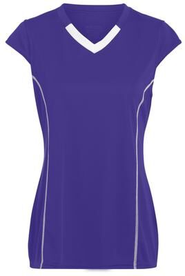 Augusta Sportswear 1219 Athletic Girls Blash Jersey T-Shirt in Purple/White size Small   Polyester