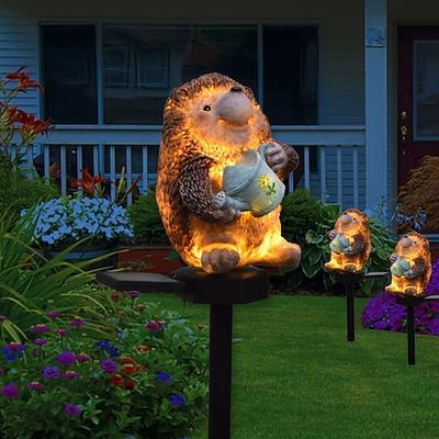 1pc Outdoor Landschaft Lichter Garten Solar Tier Harz Lampe Igel Boden Stecker LED Rasen Landschaft Licht Garten Hof wasserdicht Halloween Weihnachtsfeier Weg Dekoration