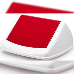 Durable Schwingdeckel Durabin Flip Lid Square 40 rot Packung mit 10 Stück