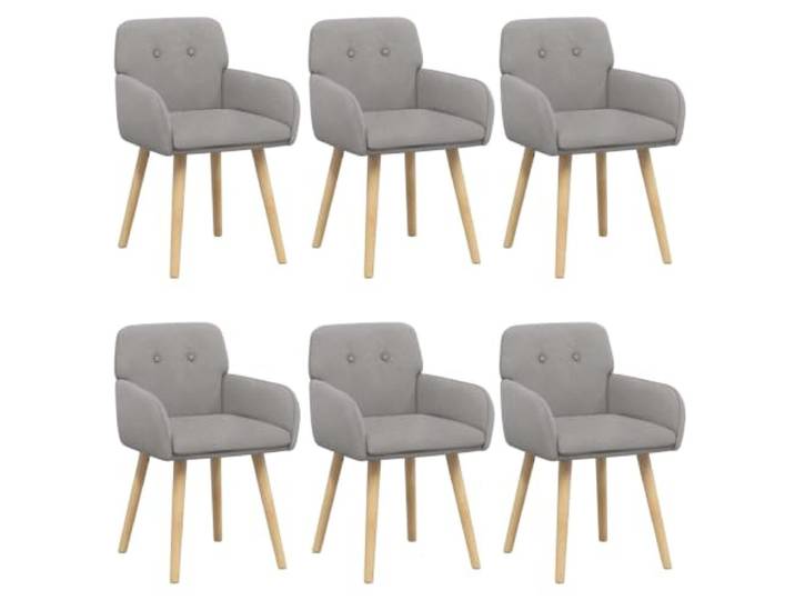 KLGBNCVE Esszimmerstühle 6 STK. Bouclé Hellgrau 59 x 56,5 x 85 cm Bouclé-Stoff, Metallrahmen, Gummiholzbeine, Innenbereich, moderne Einrichtung, pflegeleicht
