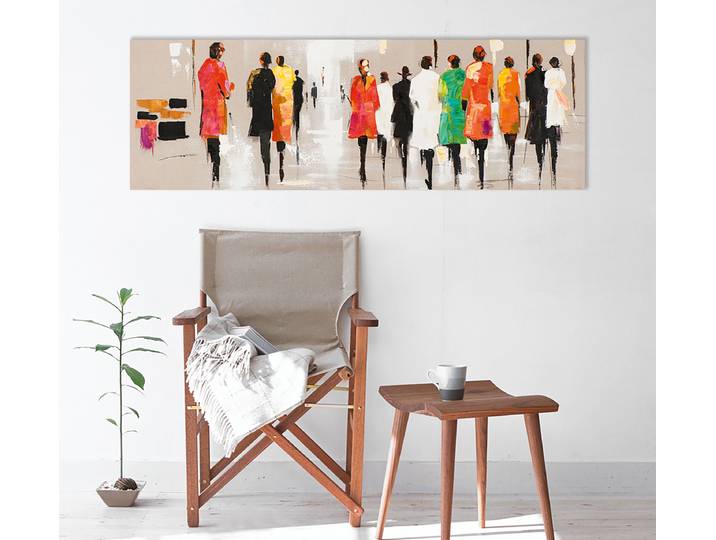 Tableau sur toile Défilé de mode Tissu mélangé Multicolore 50 x 150 x 3cm