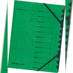 herlitz Ordnungsmappe A4 Karton 12 Fächer grün