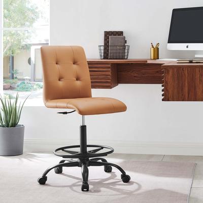 Modway Prim Armless Vegan Leather Drafting Chair
