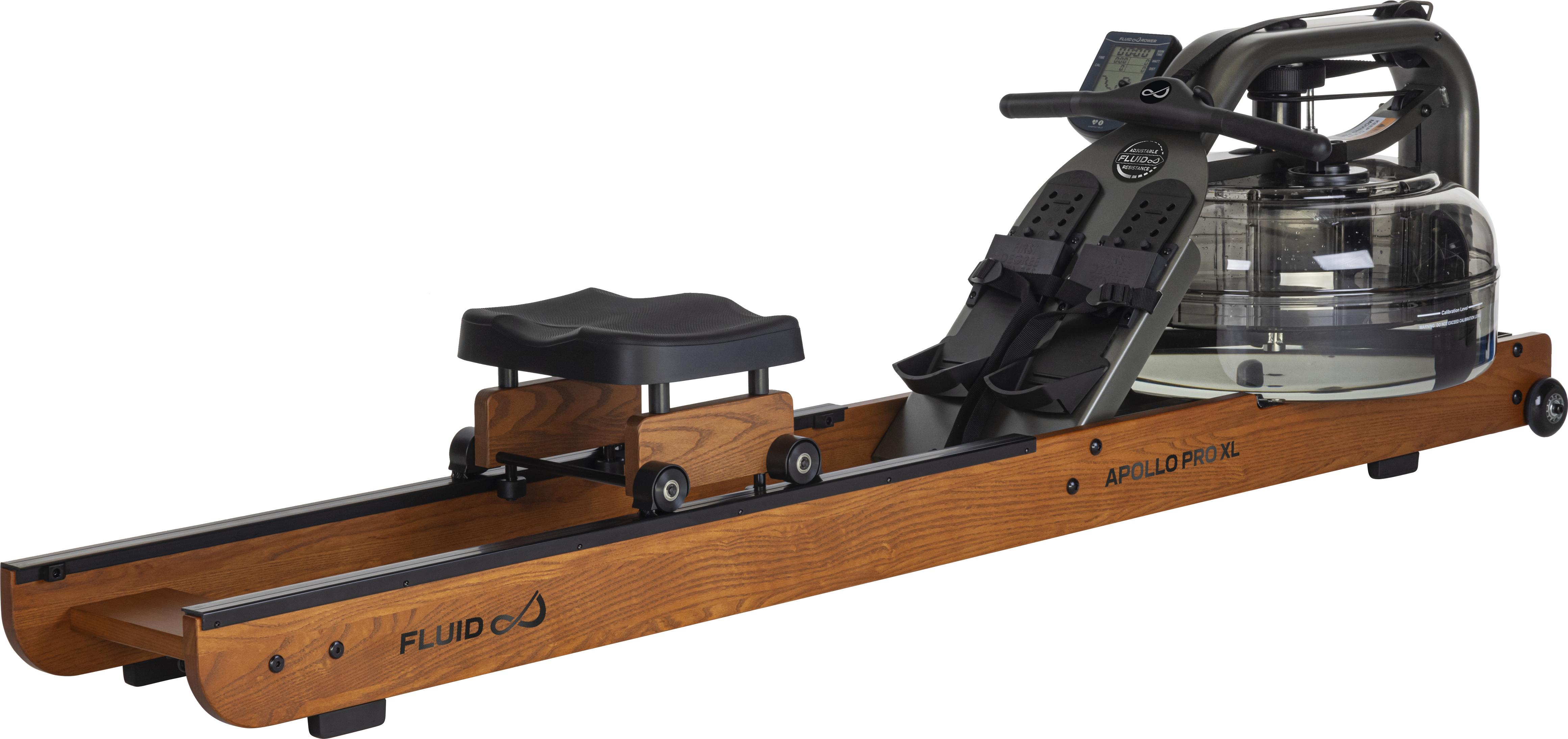 Fluid Rower Apollo Pro XL - Zusammenklappbar - Rudermaschine mit 10 widerständen - Rudergerät für zu hause - Einstellbar - Wasserwiderstand - Herzfrequenzfunktion inklusive