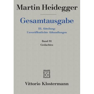 Gedachtes, Gebundene Ausgabe von Martin Heidegger, Klostermann, Vittorio, 978-3-465-03556-5