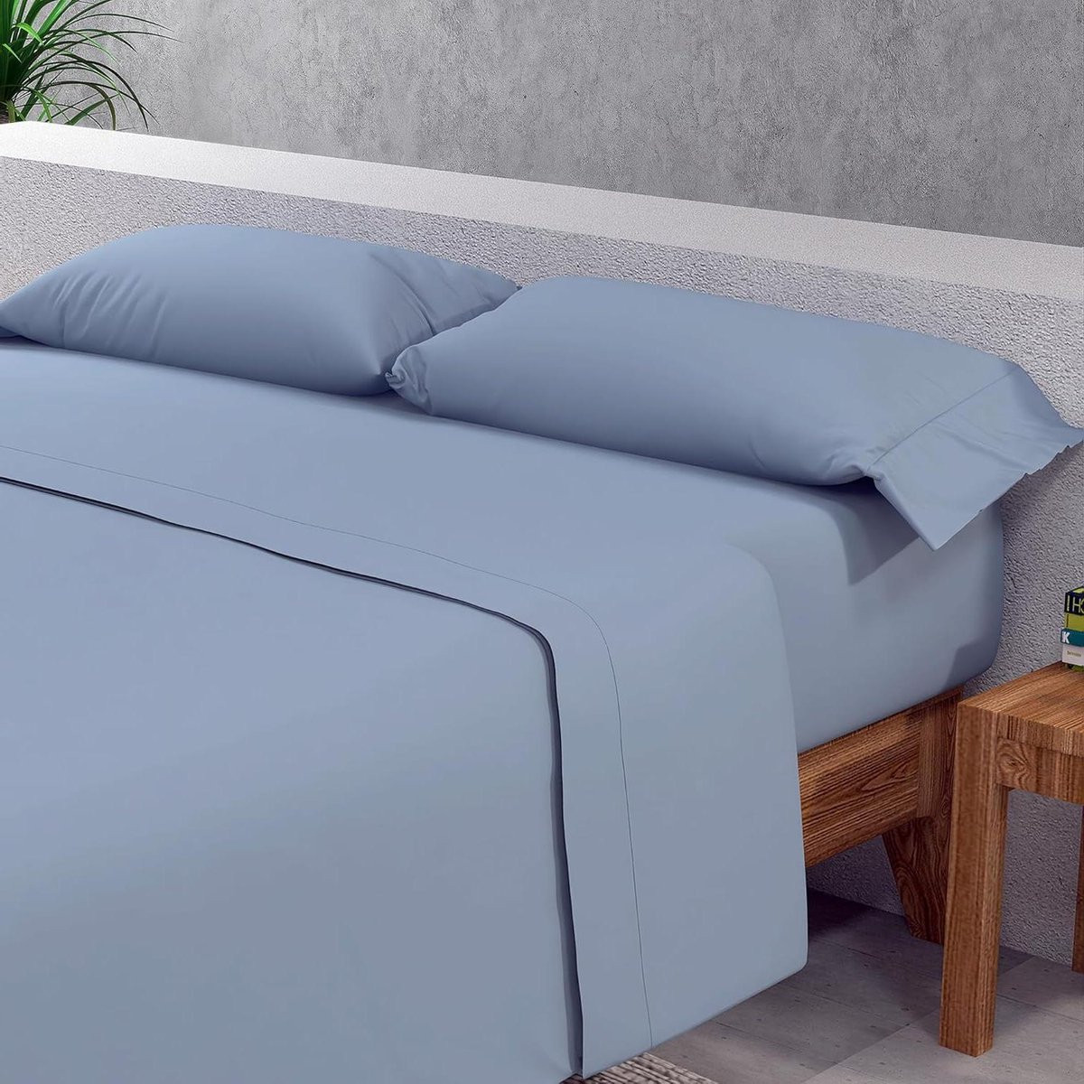 Beddengoedset Microvezel - Laken Set - Indigoblauw - 105 cm