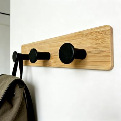 Market Central Bamboo Wall Hook Key Holder Adhesive Hanger For Home Organization Bamboo Wall Hook Key Holder Adhesive Hanger For Home Organization