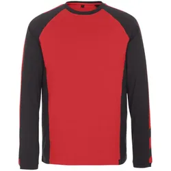 MASCOT Bielefeld Langarmshirt Rot / Schwarz M - 50568-959-0209-M - Rot / Schwarz